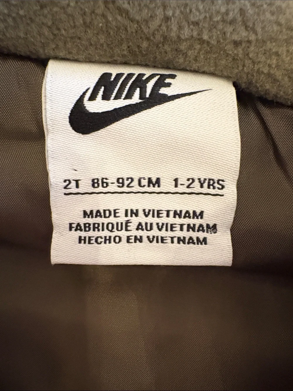 Nike Kids Army Green Puffer Vest with Mint Logo Print